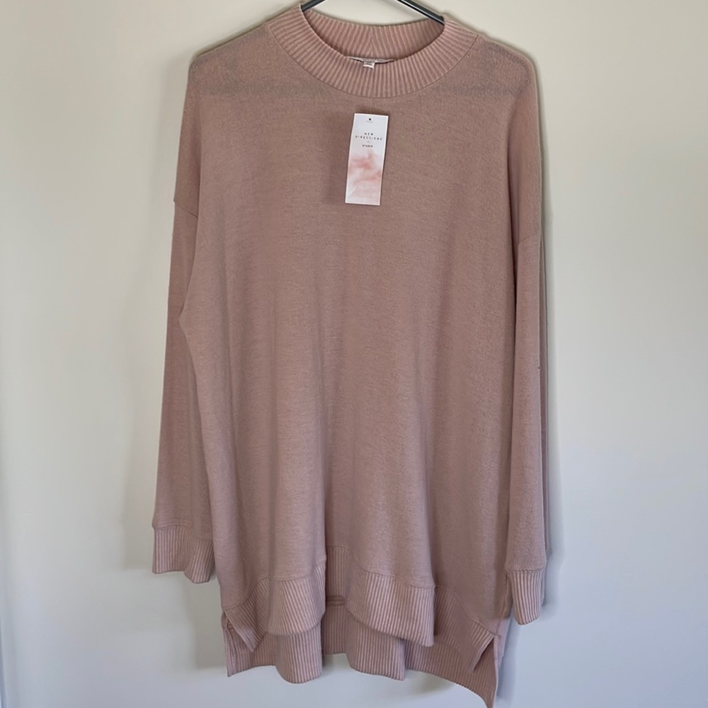New Directions NWT Womens Plus 1x Pink Super Soft Sweater